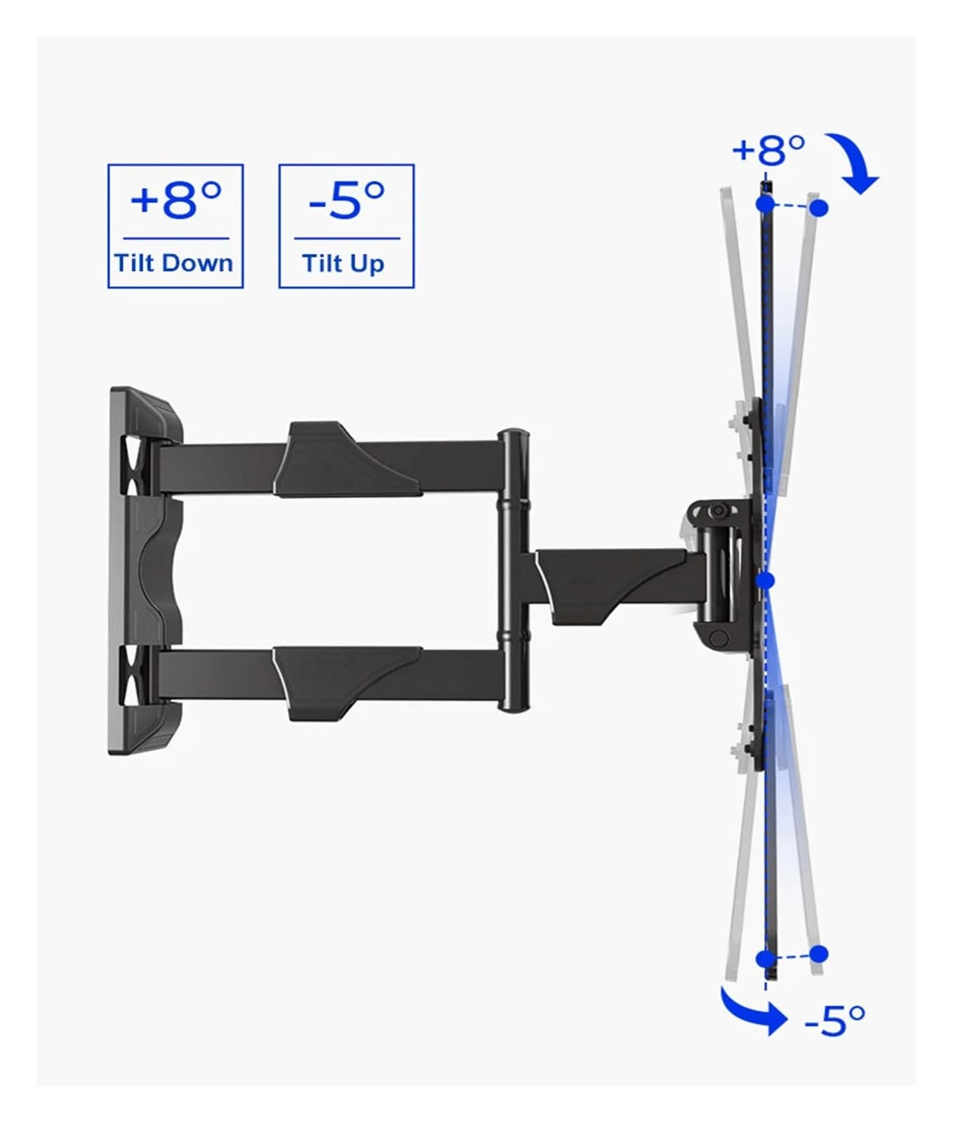 Support Mural TV Full Motion 32-55 Pouces, Compatible for NB, P4, Support Mural TV