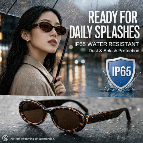 Image of GenXenon Tea Cat-Eye Elegant Smart Translation Polarized Sunglasses Women