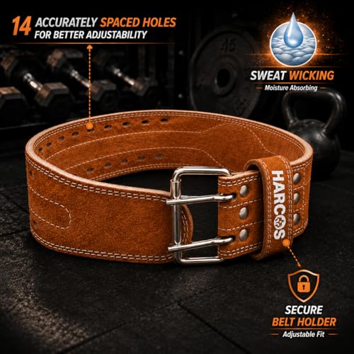 Image of Genuine Leather Unbreakble, non tearable 8mm Heavy Gym Belt for Men & Women Workout Deadlift Belt for Gym Suede Powerlifting Weight Lifting for Heavy Workout gym belt With Carry Case (Brown, Medium)
