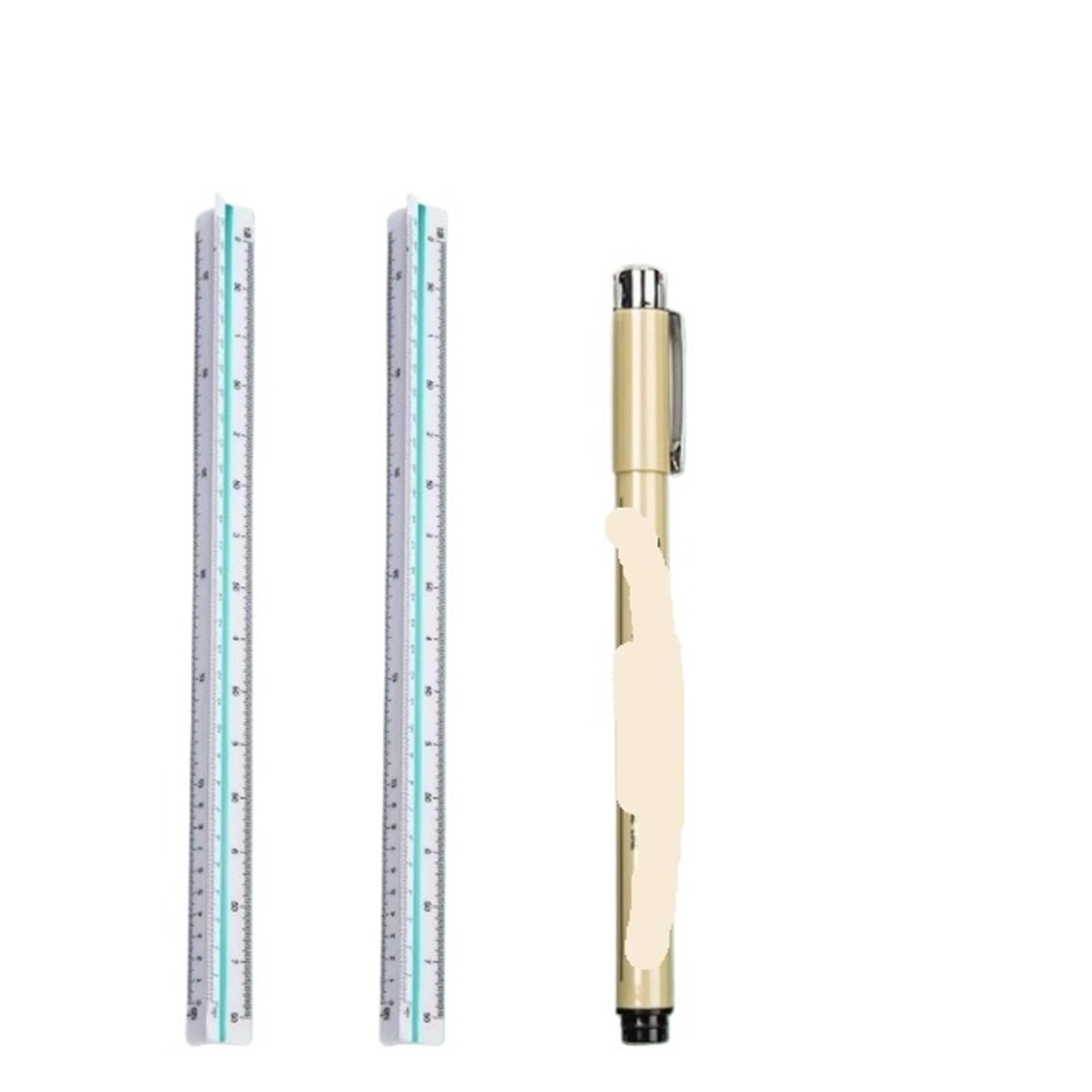Architectural Scale Ruler 30cm Plastic Triangular Scale Small/Large Size Architect Engineer Technical Ruler Three-Edge Drafting(2Pcs Small Set)