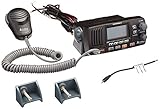 Cobra MR F57B Fixed Mount VHF Marine Radio – 25 Watt VHF, GPS Capability, Submersible, LCD Display, Noise Cancelling Mic, NOAA Weather, Black
