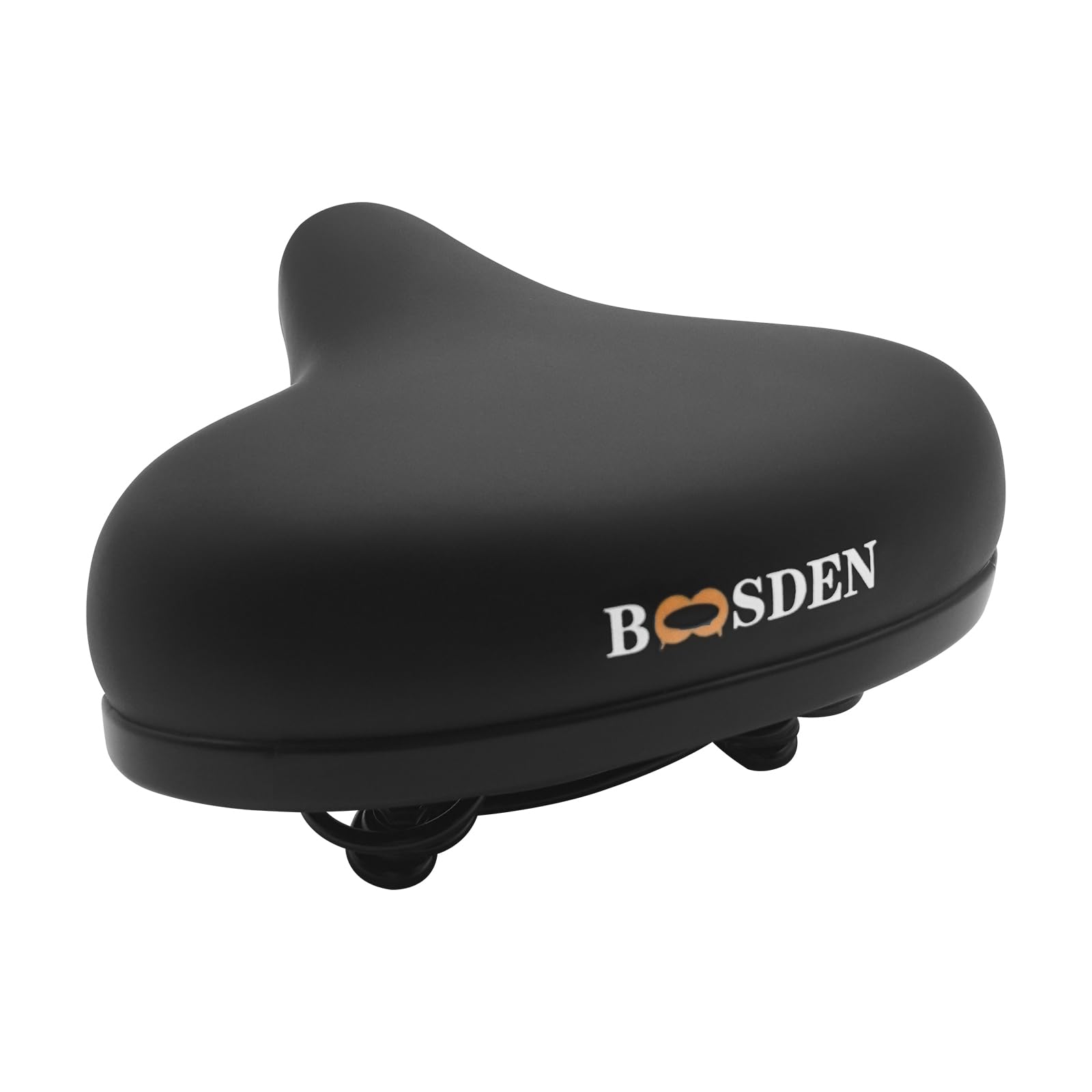 BOOSDEN Leather Bike Seat, Comfort Padded Bike Seats for Women & Men, Wide Bicycle Saddle with Shockproof Memory Foam, Universal Replacement Bike