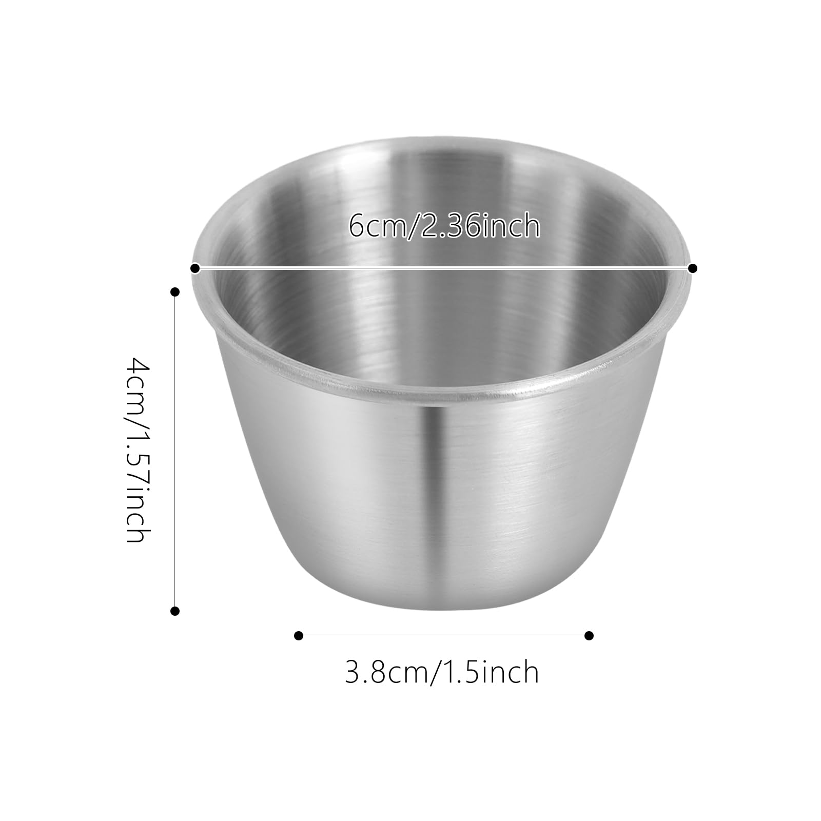 Silber Edelstahl Soßenschälchen Mini Dip Portionsschalen 500 Stück 6 cm für Soßen Gewürze Dips Ketchup Majonäse Salat Essig Öl Senf Restaurant Küche Party Haushalt Buffet Catering