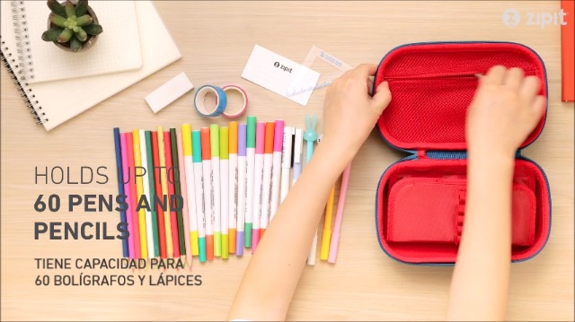 HERLITZ Astuccio Morbido In Poliestere Per Matite E Penne, 50022021, Colore Blu E Rosso, Custodia Porta Matite