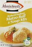 MANISCHEWITZ Reduced Sodium Matzo Ball & Soup Mix, 4.5-Ounce Boxes (Pack of 6)