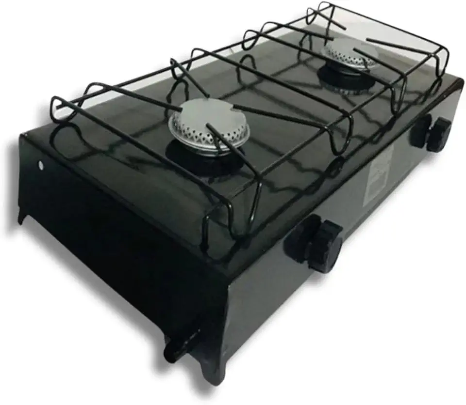 Fogão Fogareiro Camping 2 Bocas a Gas Preto - Mishe