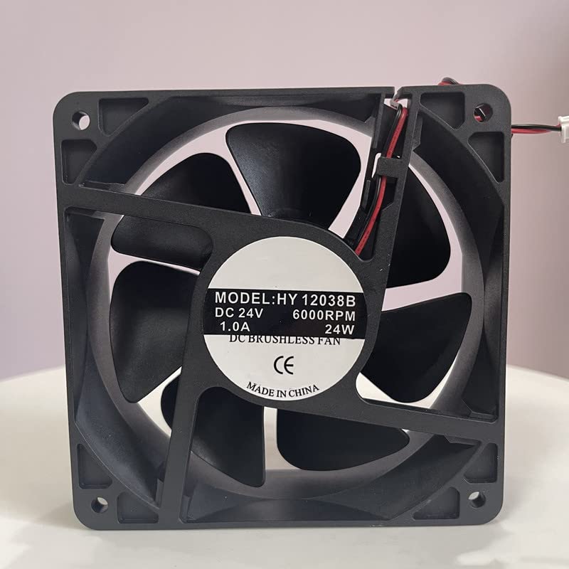 Ventilador 24V 12038 de 120x38 mm con potencia de 1.0A para refrigeración continua