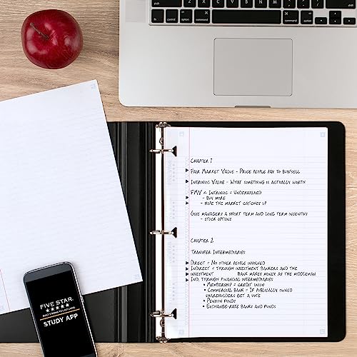 Papier de remplissage Five Star compatible application d'étude, feuilles de cours connectées