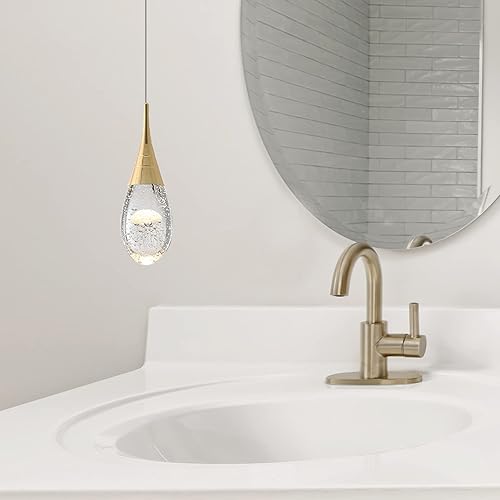 Miniatura 4 de JoollySun Lámpara colgante LED de cristal 1 lámpara individual mini colgante moderna de isla de cocina con medusas de burbujas para baño dormitorio