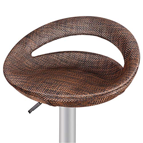 Homgarden Rattan Wicker Bar Stool Modern Adjustable Open Back 360° Swivel Pub Bucket Seat Patio Barstool (2) #TOP4
