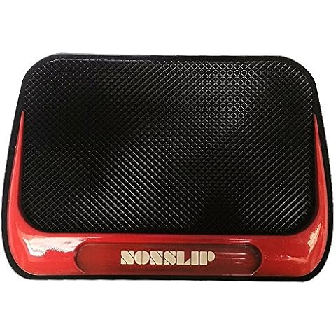 Xfay AB glue car non-slip mat,XFAYHX-472 Anti-slip Car Dash Sticky Pads, Heat Resistant Non-Slip Mats for Mobile Phones, Glasses, Keys, Coins,Electronic Devices-Red black design Cover