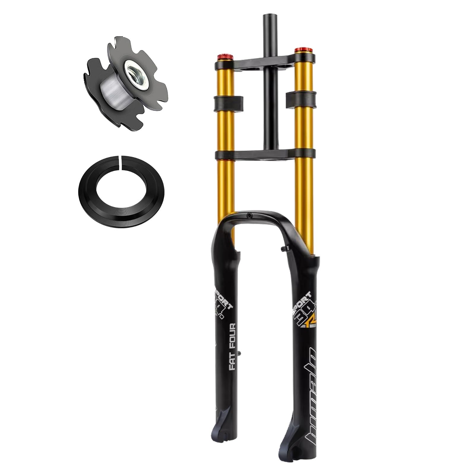 26X4.0 Fat Suspension Fork E-Bike Front Fork MTB Disc Brake Bike Fork Air Damping 1-1/8" Steerer Bicycle Fork 170mm Travel QR ATB/BMX