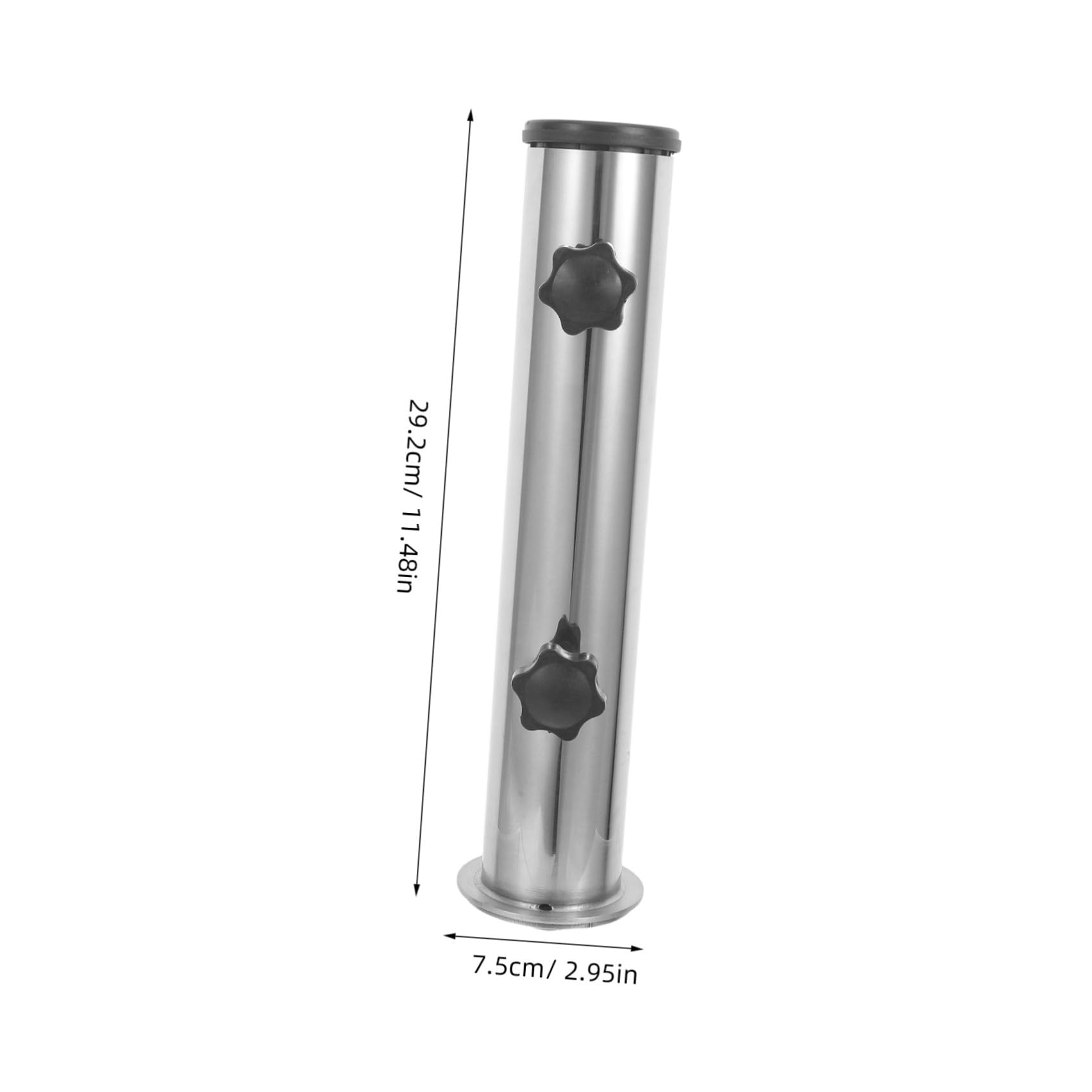 Luxshiny Portaombrellone da Esterno Fisso in Acciaio Inox Argento | Supporto Regolabile Tubo Metallico, Abs, Struttura Stabile per Tavoli e Aree All’aperto