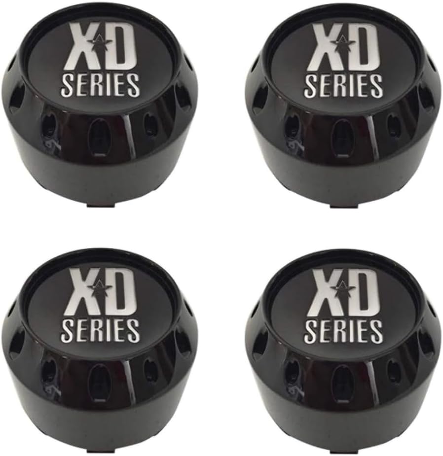 4 Pack KMC XD Series 464K106GB Gloss Black 6 Lug Center Caps