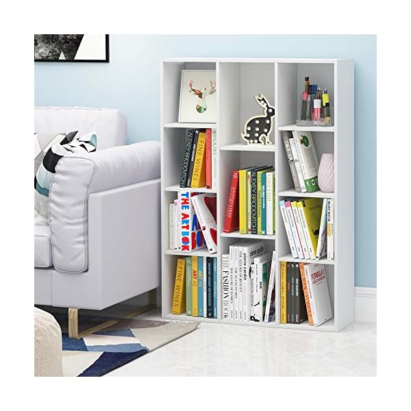 Furinno luder bookcase book storage 11 cube white  urban country home decor