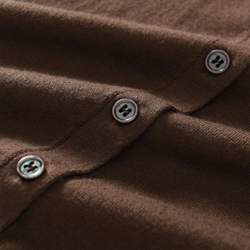 Women's Silk Cashmere Blend Crew Neck Short Sleeve Cardigan Sweaters Button Down Lightweight Knitwear Summer Tops4