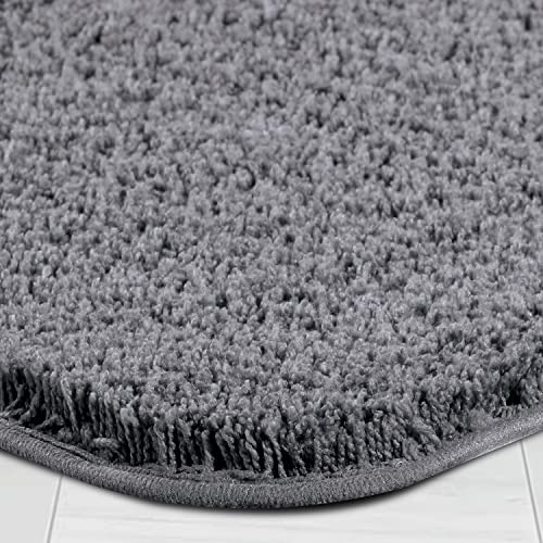 Image of Obsessions Ultra-Absorbent Quick-Dry Bath Runner | 1400 GSM Polyester | Soft, Non-Slip & Fast-Drying Bathroom Rug for Safety & Comfort | 60 x 150 cm | Grey