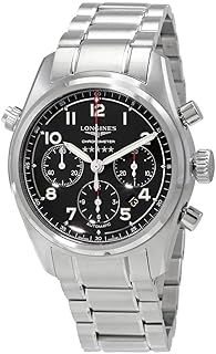 Longines Spirit Chronograph Automatik schwarzes Zifferblatt Herrenuhr L3.820.4.53.6, schwarz, Chronograph