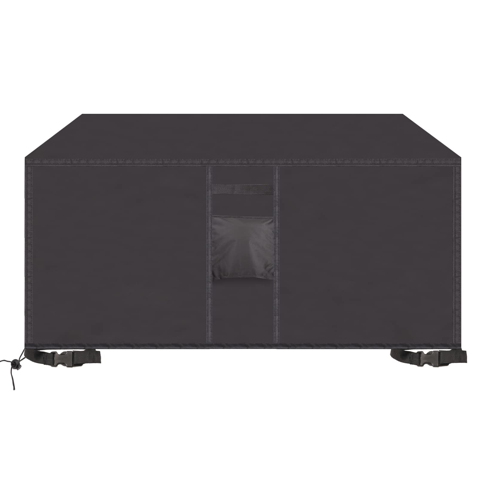 Housse de table de jardin rectangulaire 325x208cm bâche noire Oxford 420D