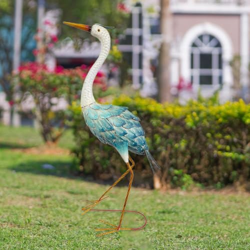 Sculpture animale grue de jardin en fer 30 cm pour décoration extérieure de pelouse et balcon - 8