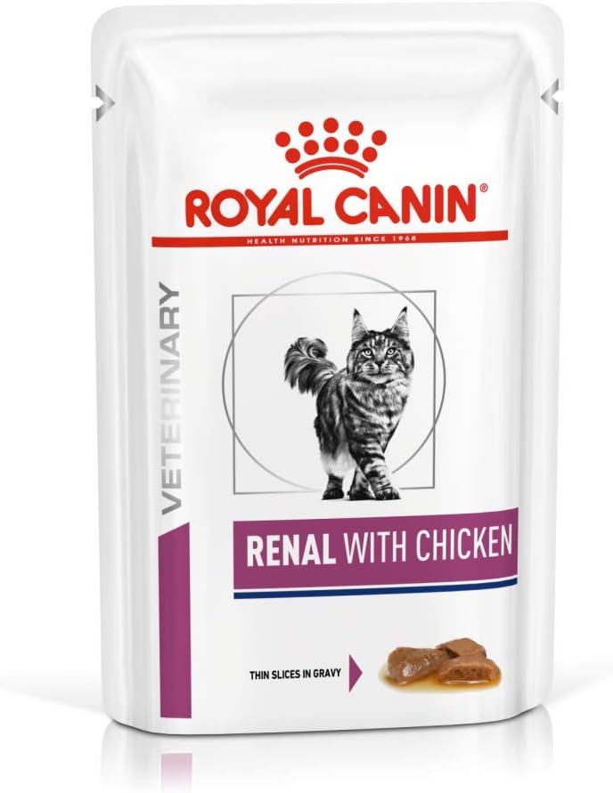 ROYAL CANIN Renal Feline Chicken Comida para Gatos - Paquete de 12 x 85 gr - Total: 1020 gr