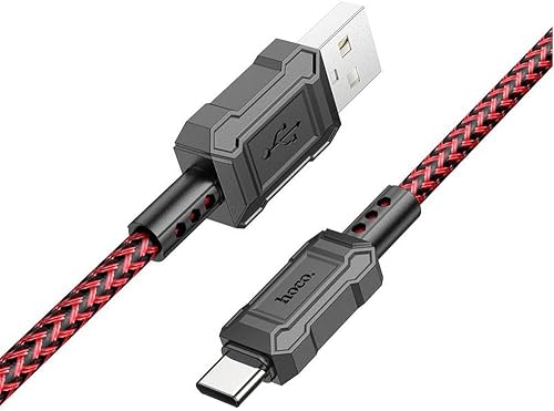 Hoco X94 Leader USB-A to Type-C 3A Charging Data Cable, 1 Meter Length, Red