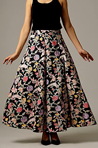 Image of Ravaiyaa - Attitude is everything Cotton Hand Block Floral Printed Wrap Around Women's Free Size Skirt Rapron
