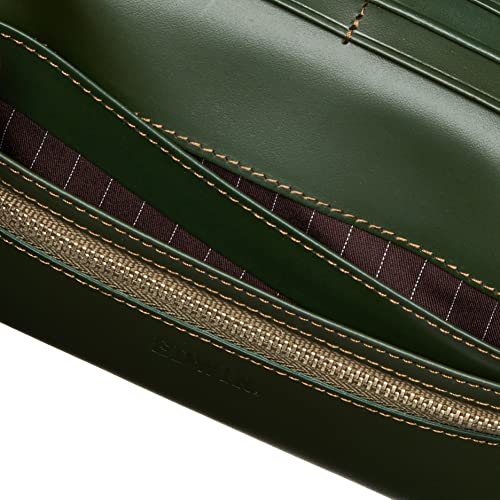 Edwin 0510616 Italy Bonded Leather Long Wallet, Coin Purse, Card Storage, Green - Image 5