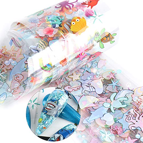 Beiling BEILING013 10 Pcs Kids Nail Foils Nail Art Stickers Decals Foils Transfer Nail Supplies Ocean Fish Sea Shell Nail Art Foils thumb #2