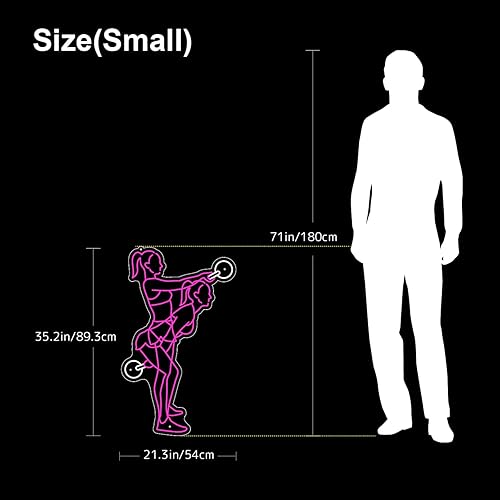 Miniatura 6 de DFlux Letrero de neón de gimnasio para ejercicio, luz LED de neón para gimnasio, luz de neón para club, movimiento en sentadillas, decoración de