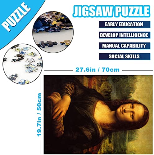 Jigsaw Puzzles for Adults 1000 Piece Mona Lisa by Leonardo Da Vinci 27.56 x 19.69 Inch Educational Challenge Puzzle - Image 4