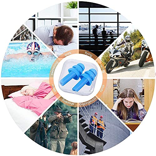 Earplugs For Sleeping, 18 Pairs Silicone Ear Plugs For Swimming With Aluminum Carry Case Noise Reduction For Learning, Hearing Protection, Concerts, Airplanes, Shooting For Woman, Man, Kids (18) #TOP2