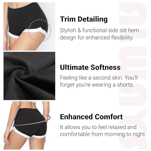 Image of ALWAYS Women's Super Soft Casual Yoga Workout Shorts with Hem 1759 American Flag XL