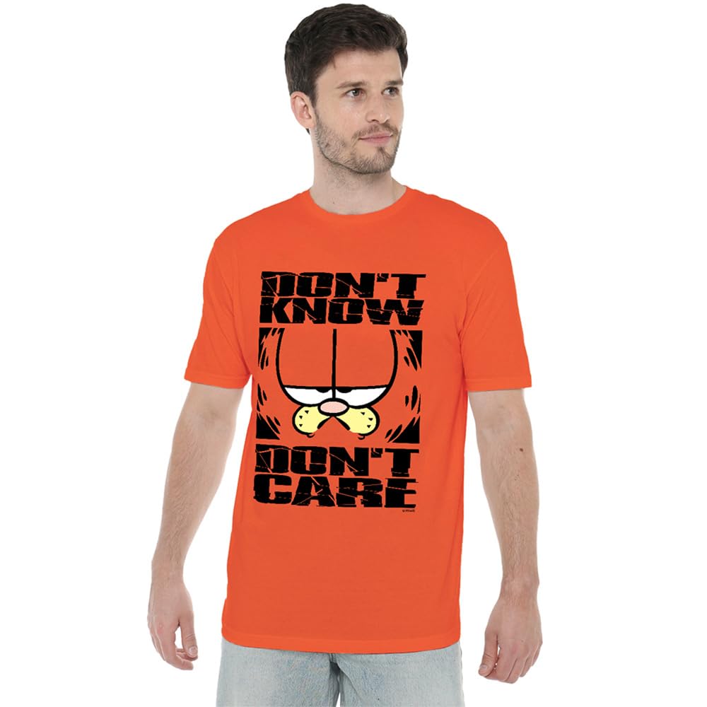 Garfield Men's Dont Know Dont Care T Shirt Orange - XL