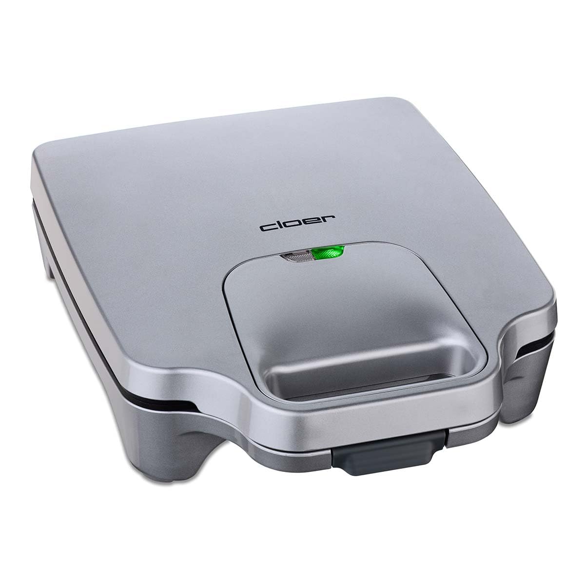 Cloer 6269 Tostiera XXL per Sandwich/Tramezzini, Toast Americano per Farciture XXL, per 8 tramezzini alla volta, 1800 W, spia di cottura, rivestimento antiaderente, color argento