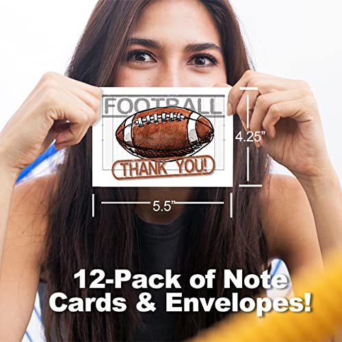 Play Strong Football Thank You Note Cards 12-Pack (4.25"X5.5") Illustrated Sports Powercard Note Card Set 12-Pack Perfect For Football Players, Coaches, Fans And Fanatics - They'll Love 'Em! #TOP3