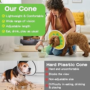MABOZOO Waterproof Dog Cone, Adjustable Dog Cat Pet Cone Collar Recovery Collar for Dogs and Cats After Surgery, Lightweight Protective Collar E-Collar to Stop Licking (Pineapple, L) MABOZOO Waterproof Dog Cone Adjustable Dog Cat Pet Cone Collar Recovery Collar for Dogs and Cats After Surgery Lightweight Protective Collar E Collar to Stop Licking Pineapple L