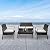 VINGLI 4 Pieces Wicker Outdoor Patio Furniture Set, Rattan Patio Conversation Set with Cushions and Wood Coffee Tabletop, Outdoor Sectional Sofa Set for Garden, Backyard, Poolside