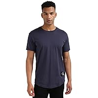 Calvin Klein T-Shirt Maniche Corte Uomo Badge Turn Up Sleeve Scollo Rotondo
