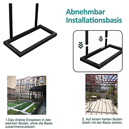 Arche de jardin en métal robuste contre vent support plantes lourdes