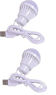 icall Pack of 2 USB Bulb for Power Bank, Mini Portable USB Night led Light for Power Bank, Mobile Lamp/LED- White
