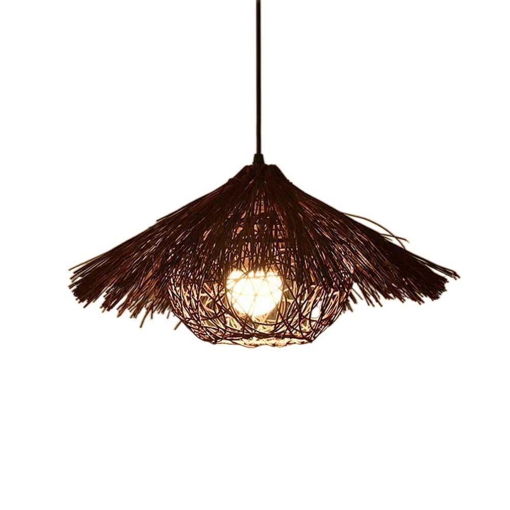 Lámpara Colgante De Bambú, Lámparas Artesanales Decorativas Japonesas Lámpara Colgante Boho De Ratán Tejida A Mano, para Comedor Salón Dormitorio Cocina Granja Pantalla Tejida De Bambú