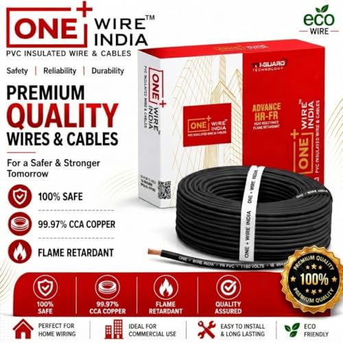 Image of 90m PVC Copper Electrical Wire (Pack of 2), Black, 4.0 mm