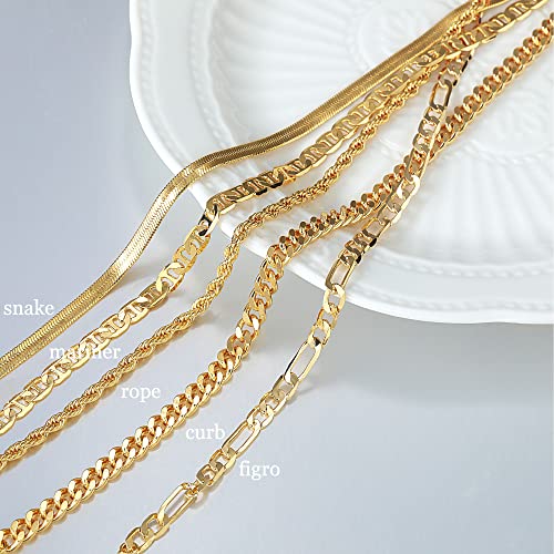 Dearmay Gold Ankle Bracelets For Women 14K Gold Herringbone Cuban Link Anklets Set Layered Cute Summer Beach Jewelry Gift For Teen Girls #TOP3