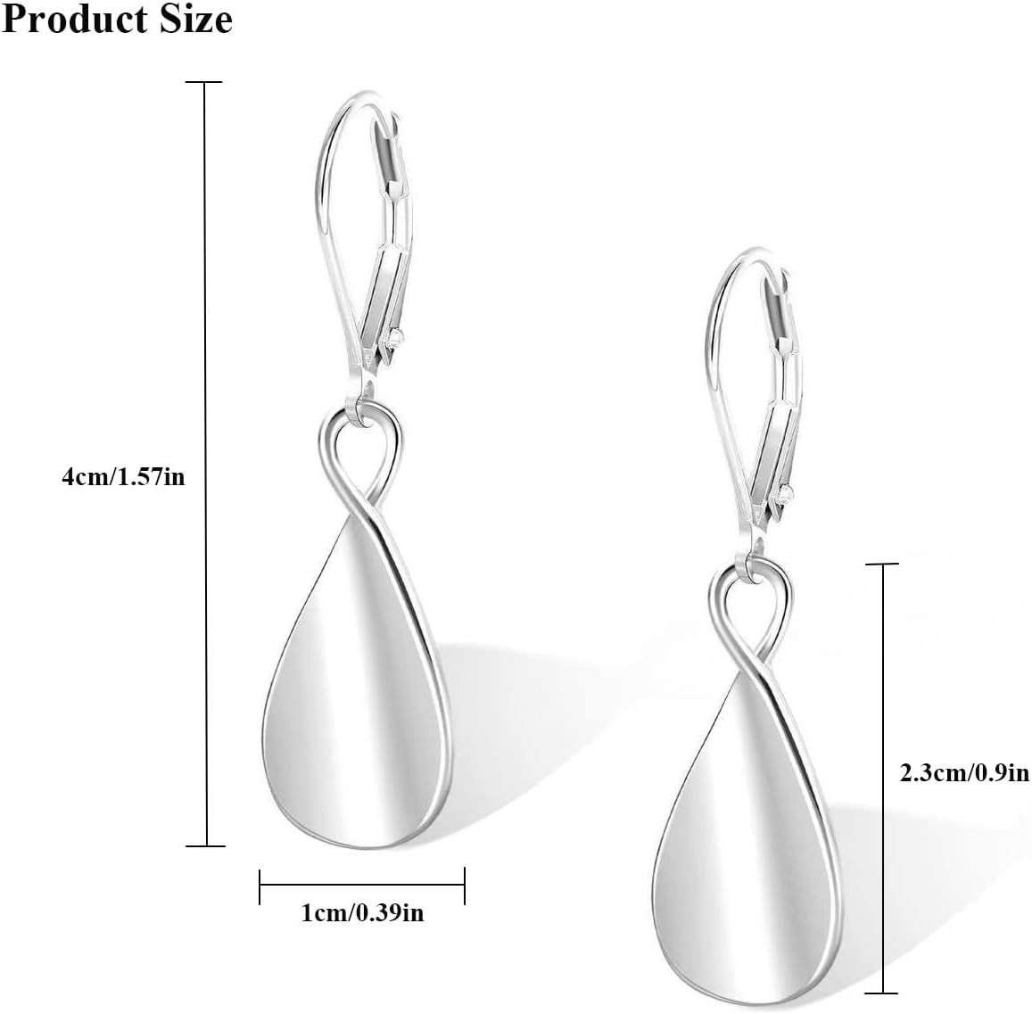 925 Sterling Dangle Earrings for Women, Hypoallergenic Teardrop Leverback Earrings, Elegant Drop Earrings Jewelry Gift for Her, Lightweight Sterling Earrings for Daily Wear - Image 5