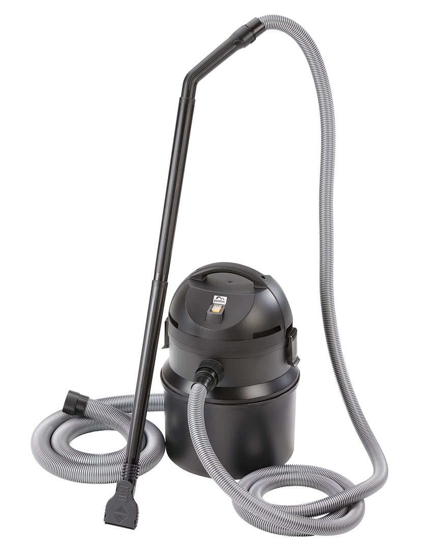 Pontec 50754 PondoMatic 1400 W, 3000 l/h - Aspirador de lodos de estanque para una limpieza fácil y eficaz de estanque de jardín, estanque de natación, estanque de peces, piscina