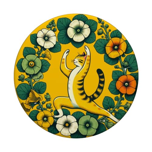 Kitty Cat Zen Mode Namasté Yoga PopSockets PopGrip Interchangeable – vue 3