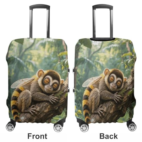 Slow Loris Elastic Luggage Cover Suitcase Protector for 19-32 Inch Suitcases | Universal Stretchable Travel Bag Cover | Anti-Scratch, Washable with Zipper Closure M3