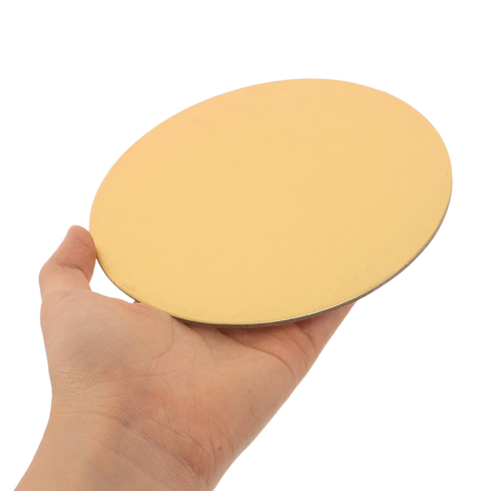 Zerodeko 50 mini plateaux à gâteaux ronds en carton doré de 10 cm de