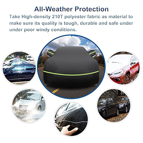 Image of Car Cover for Porsche Panamera 2014-2025 210T Polyester with Cotton Lining | Fits Panamera Sedan Sport Turismo 971 976, Waterproof All-Weather Heavy Duty Windproof Full Cover with Zipper, Storage Bag